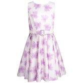 Vestido Gerat Lila Juvenil con Cinturón para Niñas de 8 a 12 Años